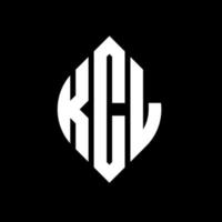 diseño de logotipo de letra de círculo kcl con forma de círculo y elipse. kcl letras elipses con estilo tipográfico. las tres iniciales forman un logo circular. vector de marca de letra de monograma abstracto del emblema del círculo kcl.