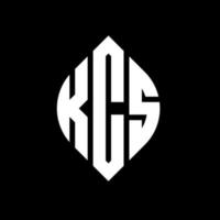 KCS circle letter logo design with circle and ellipse shape. KCS ellipse letters with typographic style. The three initials form a circle logo. KCS Circle Emblem Abstract Monogram Letter Mark Vector. vector