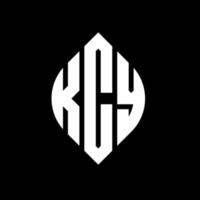 KCY circle letter logo design with circle and ellipse shape. KCY ellipse letters with typographic style. The three initials form a circle logo. KCY Circle Emblem Abstract Monogram Letter Mark Vector. vector