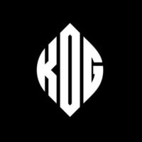 diseño de logotipo de letra de círculo kdg con forma de círculo y elipse. kdg letras elipses con estilo tipográfico. las tres iniciales forman un logo circular. Vector de marca de letra de monograma abstracto del emblema del círculo kdg.