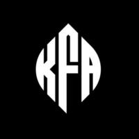 diseño de logotipo de letra de círculo kfa con forma de círculo y elipse. kfa elipse letras con estilo tipográfico. las tres iniciales forman un logo circular. Vector de marca de letra de monograma abstracto del emblema del círculo kfa.