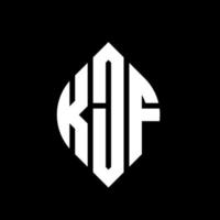 diseño de logotipo de letra de círculo kjf con forma de círculo y elipse. letras de elipse kjf con estilo tipográfico. las tres iniciales forman un logo circular. vector de marca de letra de monograma abstracto del emblema del círculo kjf.