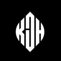 diseño de logotipo de letra circular kjh con forma de círculo y elipse. kjh letras elipses con estilo tipográfico. las tres iniciales forman un logo circular. kjh círculo emblema resumen monograma letra marca vector. vector