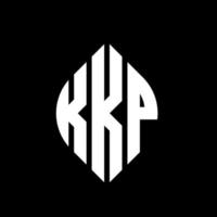diseño de logotipo de letra de círculo kkp con forma de círculo y elipse. kkp letras elipses con estilo tipográfico. las tres iniciales forman un logo circular. Vector de marca de letra de monograma abstracto del emblema del círculo kp.
