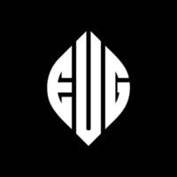 EUG circle letter logo design with circle and ellipse shape. EUG ellipse letters with typographic style. The three initials form a circle logo. EUG Circle Emblem Abstract Monogram Letter Mark Vector. vector