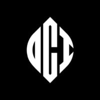 DCI circle letter logo design with circle and ellipse shape. DCI ellipse letters with typographic style. The three initials form a circle logo. DCI Circle Emblem Abstract Monogram Letter Mark Vector. vector