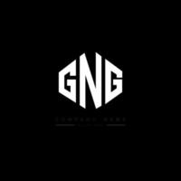 GNG letter logo design with polygon shape. GNG polygon and cube shape logo design. GNG hexagon vector logo template white and black colors. GNG monogram, business and real estate logo.