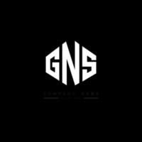 GNS letter logo design with polygon shape. GNS polygon and cube shape logo design. GNS hexagon vector logo template white and black colors. GNS monogram, business and real estate logo.