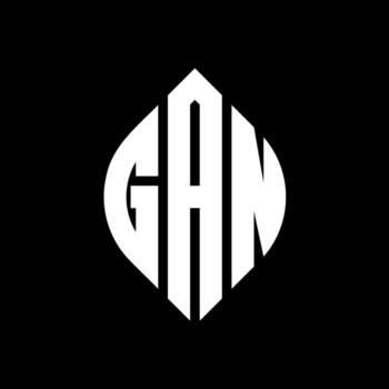GAN circle letter logo design with circle and ellipse shape. GAN ellipse letters with typographic style. The three initials form a circle logo. GAN Circle Emblem Abstract Monogram Letter Mark Vector. vector