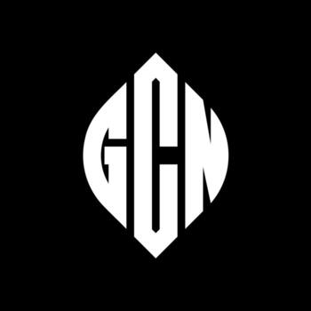 diseño de logotipo de letra de círculo gcn con forma de círculo y elipse. gcn letras elipses con estilo tipográfico. las tres iniciales forman un logo circular. vector de marca de letra de monograma abstracto del emblema del círculo gcn.