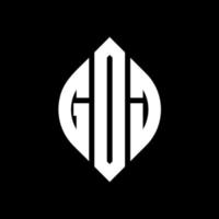 GDJ circle letter logo design with circle and ellipse shape. GDJ ellipse letters with typographic style. The three initials form a circle logo. GDJ Circle Emblem Abstract Monogram Letter Mark Vector. vector