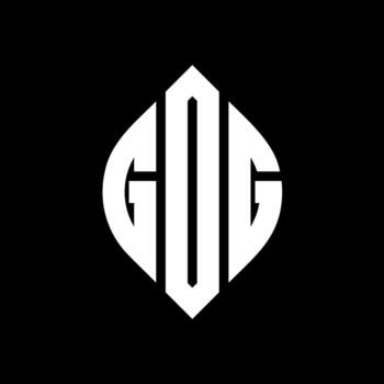 GDG circle letter logo design with circle and ellipse shape. GDG ellipse letters with typographic style. The three initials form a circle logo. GDG Circle Emblem Abstract Monogram Letter Mark Vector. vector