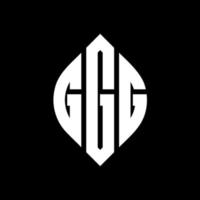 GGG circle letter logo design with circle and ellipse shape. GGG ellipse letters with typographic style. The three initials form a circle logo. GGG Circle Emblem Abstract Monogram Letter Mark Vector. vector