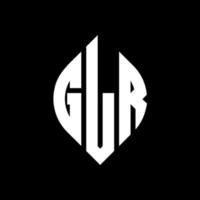 diseño de logotipo de letra de círculo glr con forma de círculo y elipse. glr letras elipses con estilo tipográfico. las tres iniciales forman un logo circular. vector de marca de letra de monograma abstracto del emblema del círculo glr.