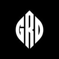 GRD circle letter logo design with circle and ellipse shape. GRD ellipse letters with typographic style. The three initials form a circle logo. GRD Circle Emblem Abstract Monogram Letter Mark Vector. vector