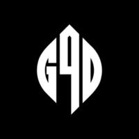 diseño de logotipo de letra de círculo gqd con forma de círculo y elipse. gqd letras elipses con estilo tipográfico. las tres iniciales forman un logo circular. vector de marca de letra de monograma abstracto del emblema del círculo gqd.