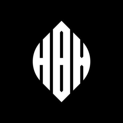 HBX circle letter logo design with circle and ellipse shape. HBX ellipse letters with typographic style. The three initials form a circle logo. HBX Circle Emblem Abstract Monogram Letter Mark Vector.
