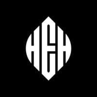 HEH circle letter logo design with circle and ellipse shape. HEH ellipse letters with typographic style. The three initials form a circle logo. HEH Circle Emblem Abstract Monogram Letter Mark Vector. vector