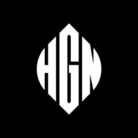 HGN circle letter logo design with circle and ellipse shape. HGN ellipse letters with typographic style. The three initials form a circle logo. HGN Circle Emblem Abstract Monogram Letter Mark Vector. vector