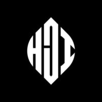 diseño de logotipo de letra de círculo hji con forma de círculo y elipse. letras de elipse hji con estilo tipográfico. las tres iniciales forman un logo circular. vector de marca de letra de monograma abstracto del emblema del círculo hji.