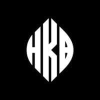 HKB circle letter logo design with circle and ellipse shape. HKB ellipse letters with typographic style. The three initials form a circle logo. HKB Circle Emblem Abstract Monogram Letter Mark Vector. vector