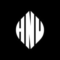 diseño de logotipo de letra circular hnv con forma de círculo y elipse. letras elipses hnv con estilo tipográfico. las tres iniciales forman un logo circular. vector de marca de letra de monograma abstracto del emblema del círculo hnv.