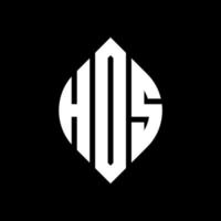 HOS circle letter logo design with circle and ellipse shape. HOS ellipse letters with typographic style. The three initials form a circle logo. HOS Circle Emblem Abstract Monogram Letter Mark Vector. vector