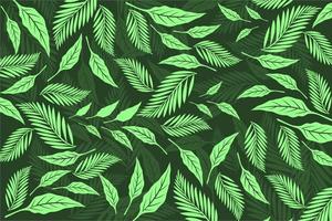 Floral background with green leaves vector