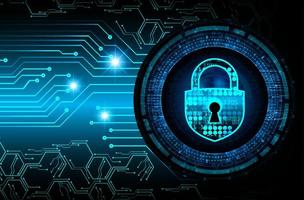 Closed Padlock on digital background, cyber security vector