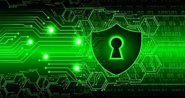 Closed Padlock on digital background, cyber security vector
