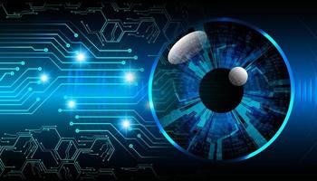 Fondo de concepto de tecnología futura de circuito cibernético de ojo vector