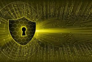 Closed Padlock on digital background, cyber security vector