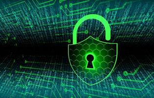 Closed Padlock on digital background, cyber security vector