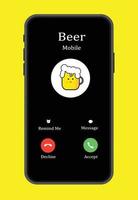 Beer Calling funny poster vector