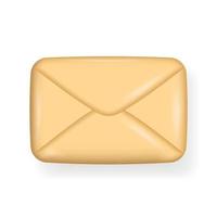 Internet mail, email, envelope, spam. Realistic 3d emoji symbol. Abstract cartoon design. Isolated on white background. Vector illustration