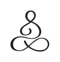 Yoga Lotus pose icon Vector Logo concept. Meditation Yoga Minimal Symbol. Health Spa Meditation Harmony Zen Logotype. Creative Graphic Sign design template