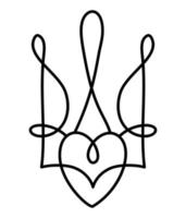 National ukrainian symbol Trident icon. Vector Hand drawn calligraphy Coat of Arms of Ukraine State emblem black color illustration flat style image