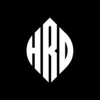 diseño de logotipo de letra de círculo hrd con forma de círculo y elipse. letras de elipse hrd con estilo tipográfico. las tres iniciales forman un logo circular. vector de marca de letra de monograma abstracto de emblema de círculo de hrd.