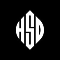 HSO circle letter logo design with circle and ellipse shape. HSO ellipse letters with typographic style. The three initials form a circle logo. HSO Circle Emblem Abstract Monogram Letter Mark Vector. vector