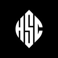 HSC circle letter logo design with circle and ellipse shape. HSC ellipse letters with typographic style. The three initials form a circle logo. HSC Circle Emblem Abstract Monogram Letter Mark Vector. vector