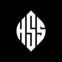 HSS circle letter logo design with circle and ellipse shape. HSS ellipse letters with typographic style. The three initials form a circle logo. HSS Circle Emblem Abstract Monogram Letter Mark Vector. vector