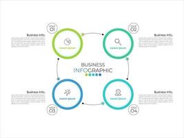 Modern infographic circle element template can be used for workflow layout, diagram, number options, web design. Infographic business concept with 4 option, parts, steps or processes. vector