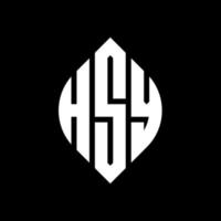 HSY circle letter logo design with circle and ellipse shape. HSY ellipse letters with typographic style. The three initials form a circle logo. HSY Circle Emblem Abstract Monogram Letter Mark Vector. vector