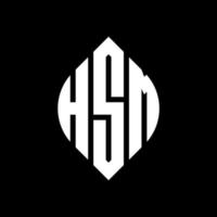 HSM circle letter logo design with circle and ellipse shape. HSM ellipse letters with typographic style. The three initials form a circle logo. HSM Circle Emblem Abstract Monogram Letter Mark Vector. vector