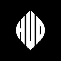 diseño de logotipo de letra de círculo hvd con forma de círculo y elipse. letras de elipse hvd con estilo tipográfico. las tres iniciales forman un logo circular. vector de marca de letra de monograma abstracto de emblema de círculo hvd.