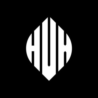 HVX circle letter logo design with circle and ellipse shape. HVX ellipse letters with typographic style. The three initials form a circle logo. HVX Circle Emblem Abstract Monogram Letter Mark Vector.