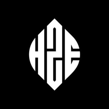 HZE circle letter logo design with circle and ellipse shape. HZE ellipse letters with typographic style. The three initials form a circle logo. HZE Circle Emblem Abstract Monogram Letter Mark Vector. vector