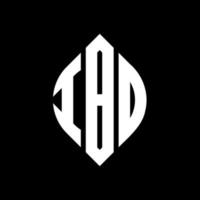 IBO circle letter logo design with circle and ellipse shape. IBO ellipse letters with typographic style. The three initials form a circle logo. IBO Circle Emblem Abstract Monogram Letter Mark Vector. vector