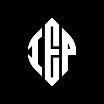 IEP circle letter logo design with circle and ellipse shape. IEP ellipse letters with typographic style. The three initials form a circle logo. IEP Circle Emblem Abstract Monogram Letter Mark Vector. vector