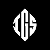 IGS circle letter logo design with circle and ellipse shape. IGS ellipse letters with typographic style. The three initials form a circle logo. IGS Circle Emblem Abstract Monogram Letter Mark Vector. vector